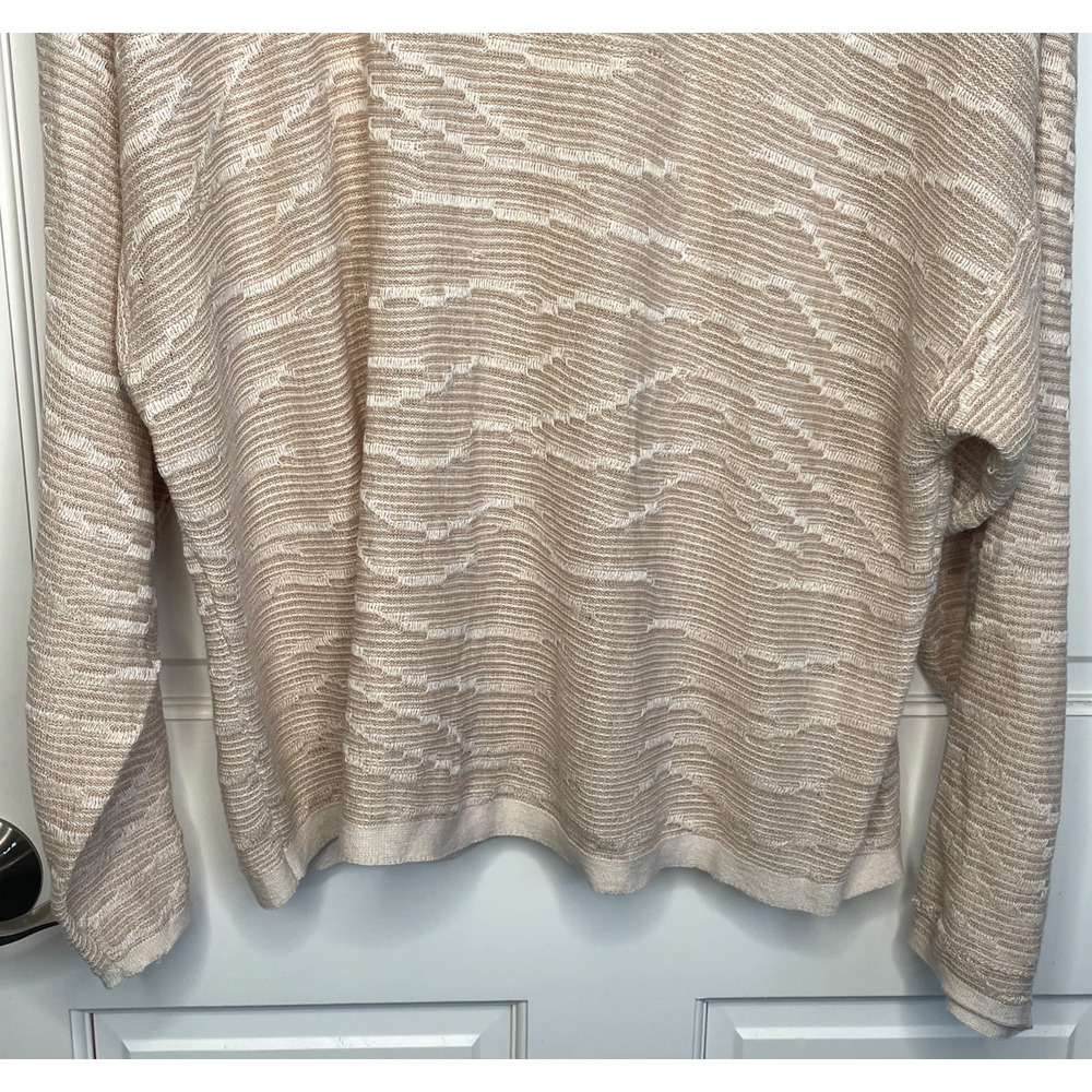 NWT Pure Jill Women's Relaxed Textured Linen Blend Sweater Sz L Natural Coastal - Picture 3 of 16